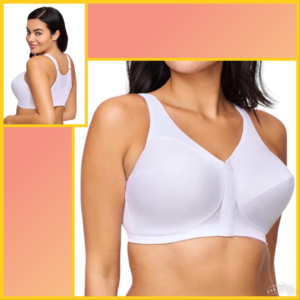 Glamorise 44g White Posture Back Front Close Bra! New!